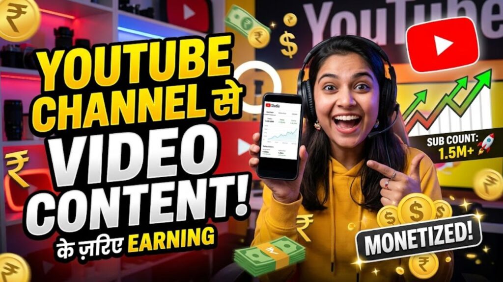 YouTube Channel से Video Content के ज़रिए Earning